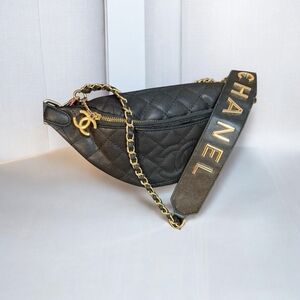 Black Quilted Bum Bag with Gold Accents GWP/VIP Item